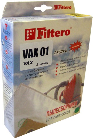 Комплект пылесборников Filtero VAX 01 Экстра, пятислойные, 2 шт., для пылесосов VAX