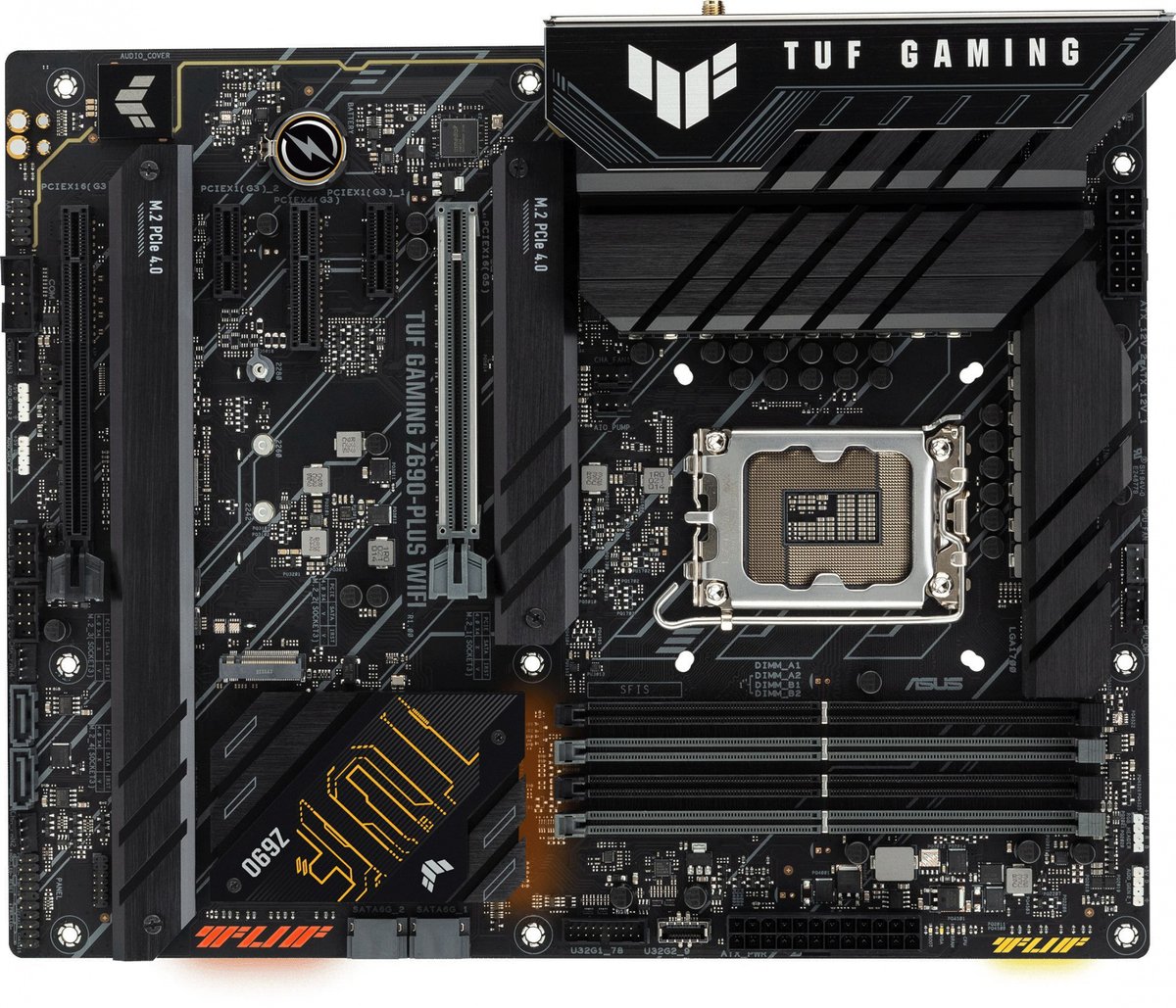 Материнская плата ASUS TUF GAMING Z690-PLUS WIFI, LGA1700, Z690, 4хDDR5, DP+HDMI, CrossFireX, SATA3 + RAID, Audio, Gb LAN, USB 3.2х8, USB 2.0х2, ATX