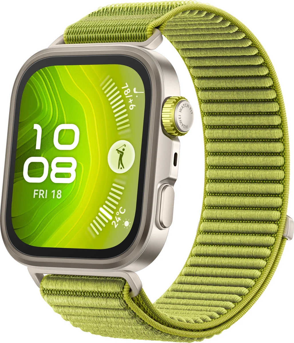 Смарт-часы Huawei Watch Fit 4 Pro Seiya-B29W 1.82" AMOLED корп.серебристый рем.зеленый разм.брасл.:130-210мм (55020FAG)