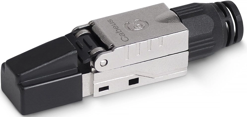 Cabeus 8P8C-SH-C6+ -TWP Коннектор с фиксатором кабеля и колпачком RJ-45(8P8C) под витую пару, категория до 6a, экранированный, для одножильного кабеля, для толстых жил 1.35-1.5 мм(с оболочкой), со вставкой