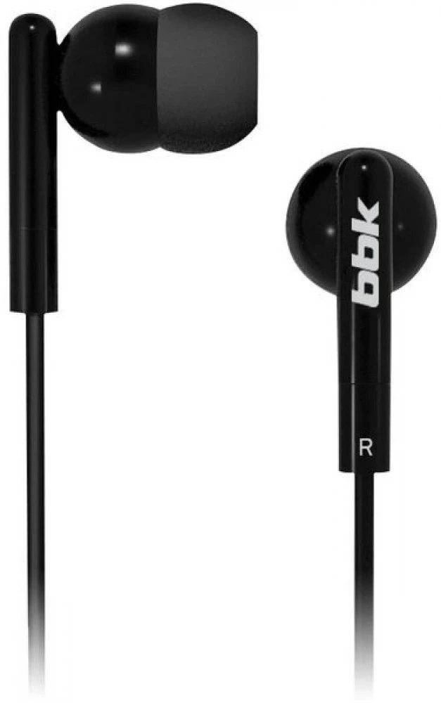 Наушники внутриканальные BBK EP-1003S 1.2м черный проводные в ушной раковине (EP-1003S (B))