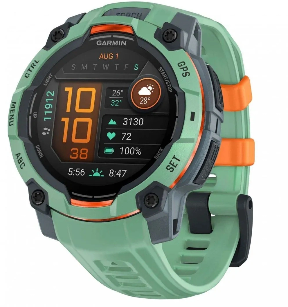 Умные часы Garmin Instinct 3 AMOLED 50mm, 1.3" AMOLED, ANT+, Bluetooth, 10 ATM, нео тропик / серый