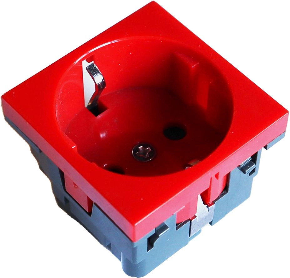 Розетка Lanmaster NM-EL45X45-RD настенная встраиваемая 45x45x41мм без крышки Mosaic красный
