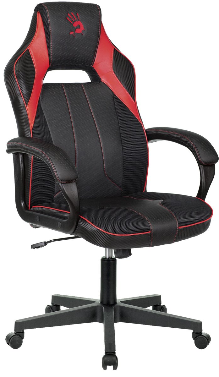 Кресло игровое A4TECH Bloody GC-300, на колесиках, эко.кожа/ткань, черный/красный