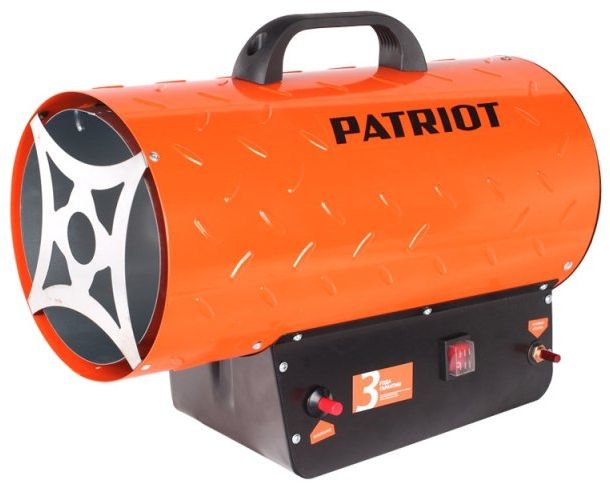 Калорифер газовый PATRIOT GS 30 [633445022] {Мощн. 30 кВт;Эл.двиг.: 70 Вт - 220 Вольт;  Тип газа: пропан/бутан; Расход: 1.98 кг/час; Вес: 6.8 кг; Редуктор и шланг в комплекте}