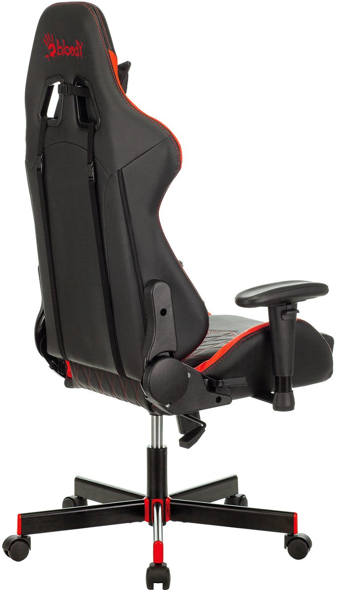 Кресло игровое A4Tech Bloody GC-870 черный/красный ромбик экокожа с подголов. крестов. металл