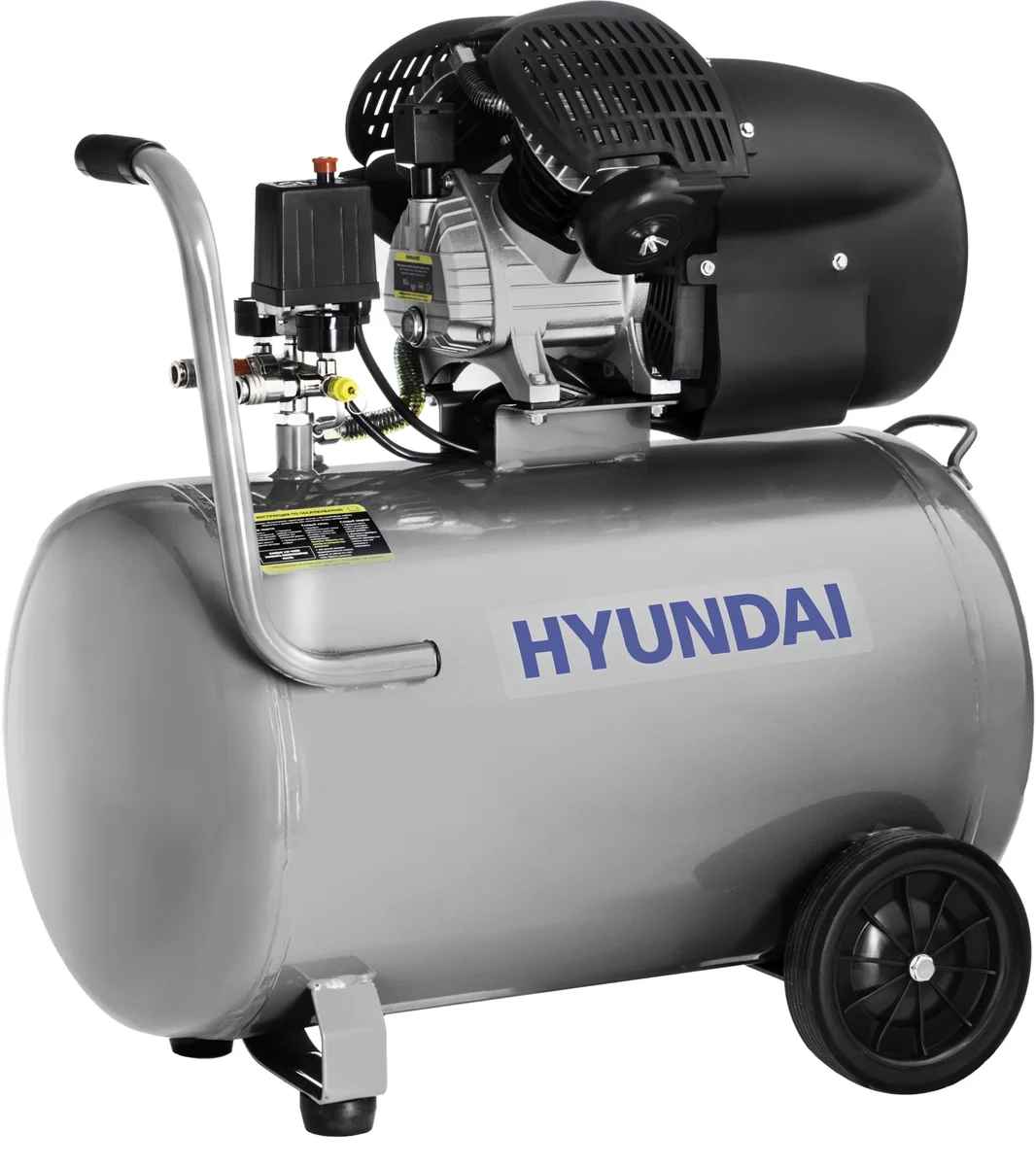 HYUNDAI Компрессор поршневой HYC 402100LMS масляный 400л/мин 100л 2200Вт серебристый/черный