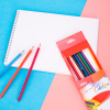 Карандаши цветные Deli EC00300 ColoRun, трехгранный профиль, тополь, 12 цветов, коробка с европодвесом