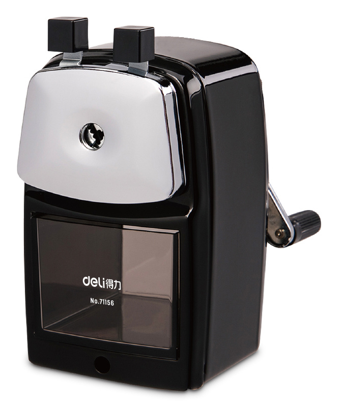 DELI Точилка для карандашей механическая 71156BLACK 1 отверстие металл черный