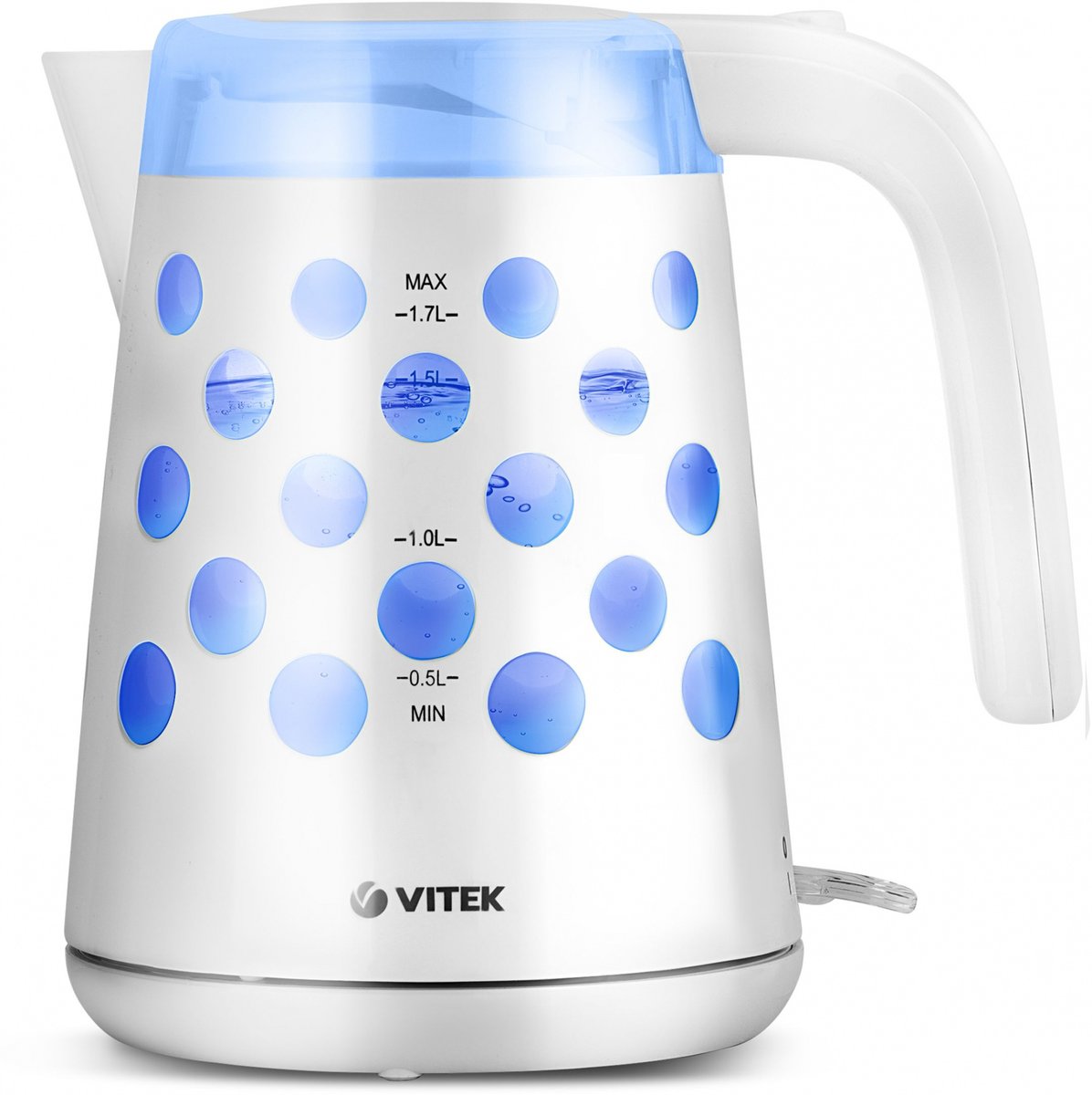 Чайник электрический Vitek VT-7048-01 1.7л. 2200Вт белый корпус: пластик