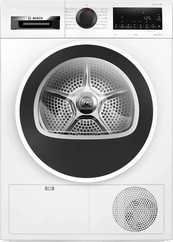 Сушильная машина Bosch WQG24100BY белый, 9 кг, сушка - тепловой насос, программ - 14, 59.8 x 84.2 x 61.3 см