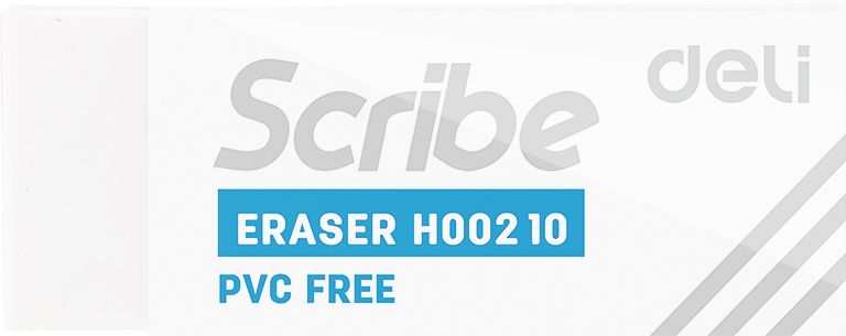 Ластик Deli Scribe EH00210 Scribe 54х20х10мм  белый  картон.кор.