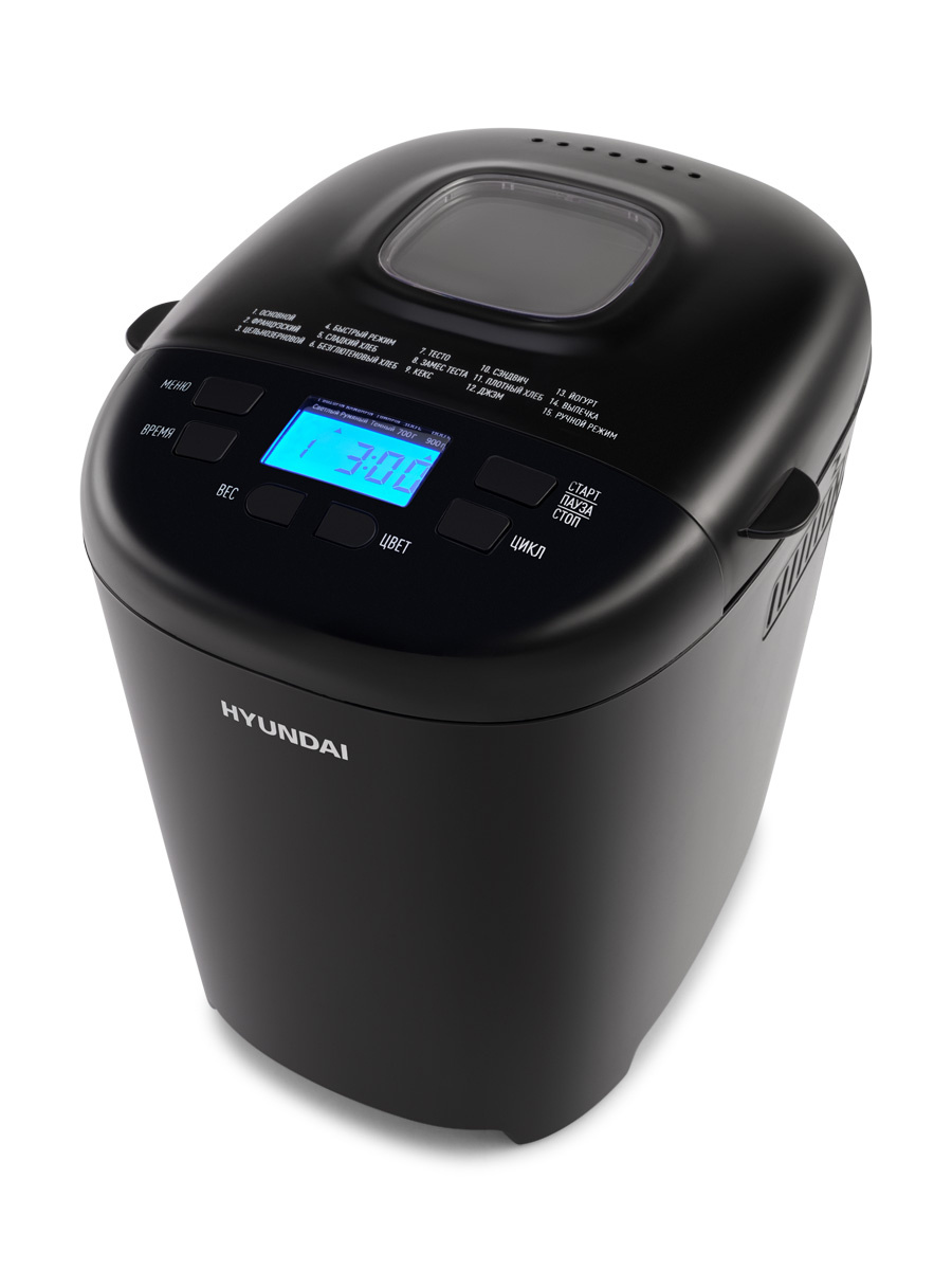 Хлебопечка Hyundai HYBM-P0513 чёрный, 550 Вт, 0.9 кг, 15 программ