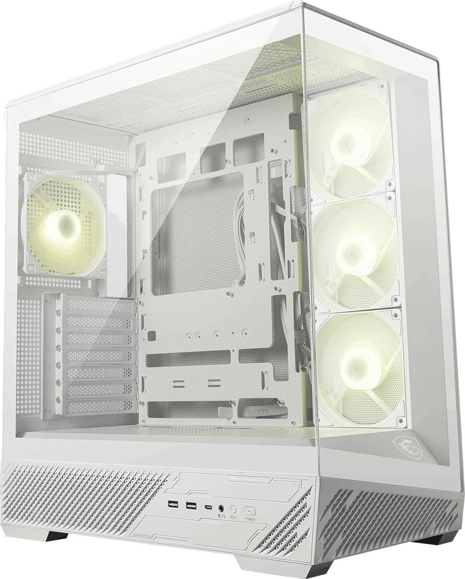 Корпус для ПК MSI MAG PANO 130R PZ White 2xUSB 3.2 Gen 1, 1xUSB 3.2 Gen2 Type-C, 3x120mm ARGB Reverse Blade Fan, 1x120mm ARGB Fan, 1 to 3 Fan PWM Splitter, Tempered Glass Window (306-7G32W21-HH9)