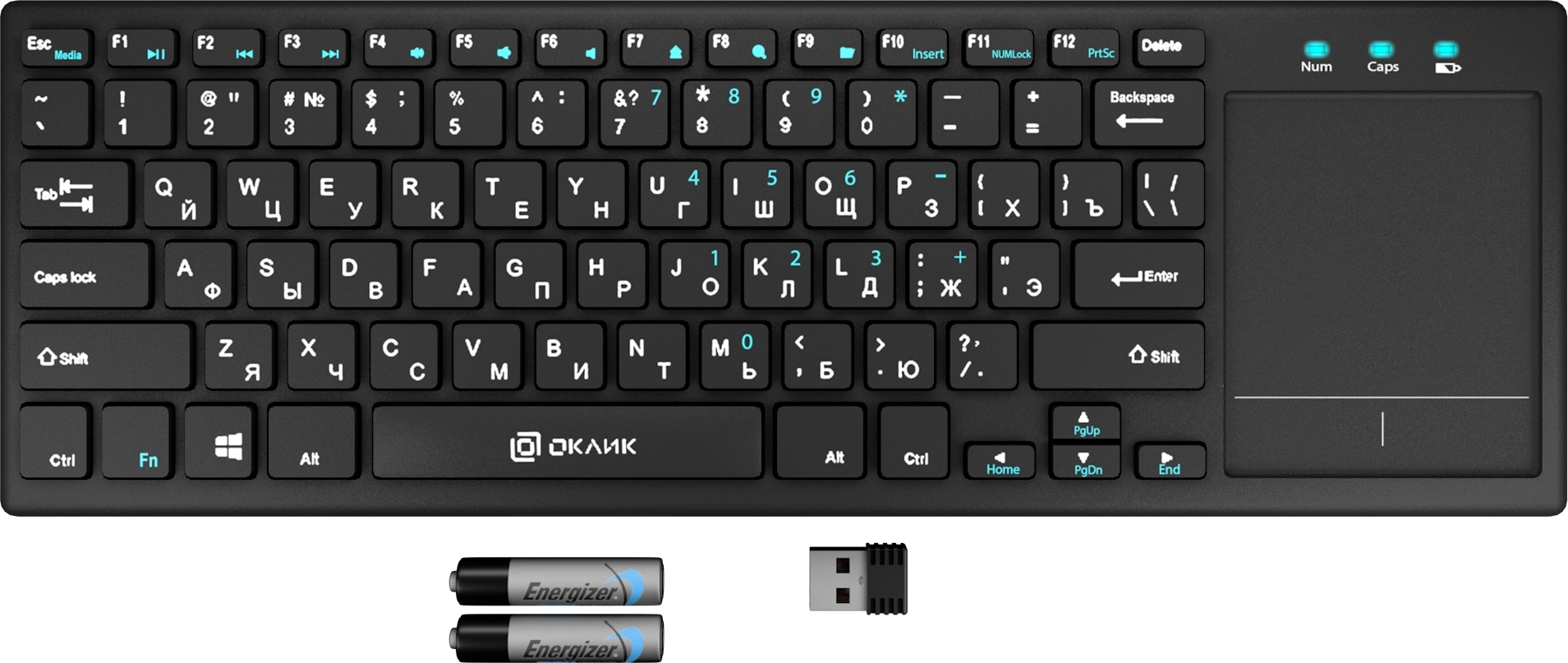 Клавиатура Oklick 830ST черный USB [1011937] {Клавиатура беспроводная slim Multimedia Touch}