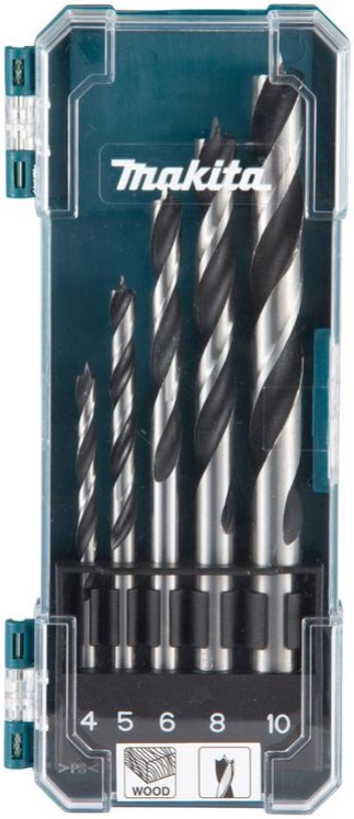Набор сверл по дереву, 5 шт. (4,5,6,8,10 мм) Makita D-72861