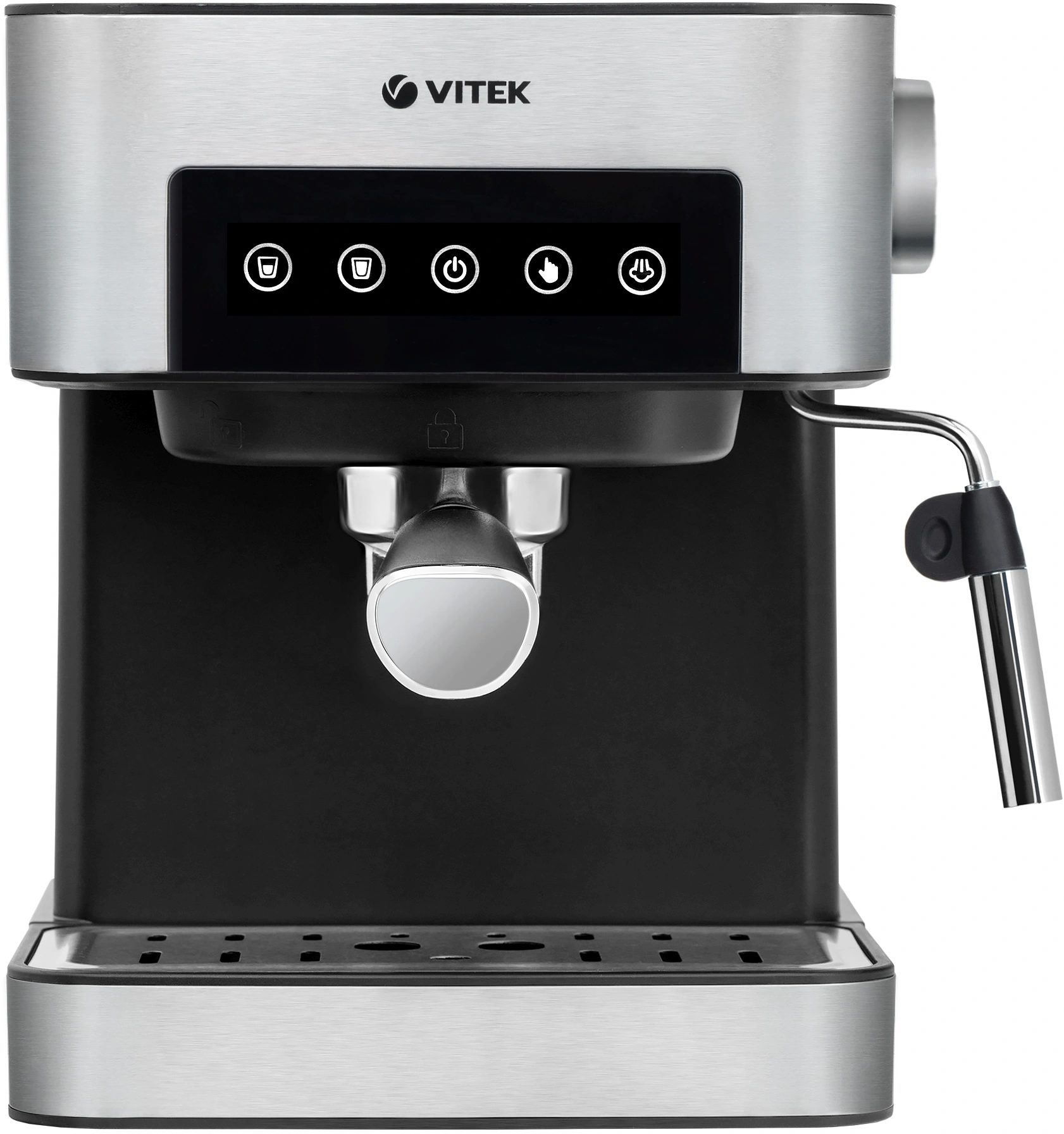 Кофеварка рожковая Vitek VT-1508 черный/серебристый 1.6 л 850Вт 15 бар