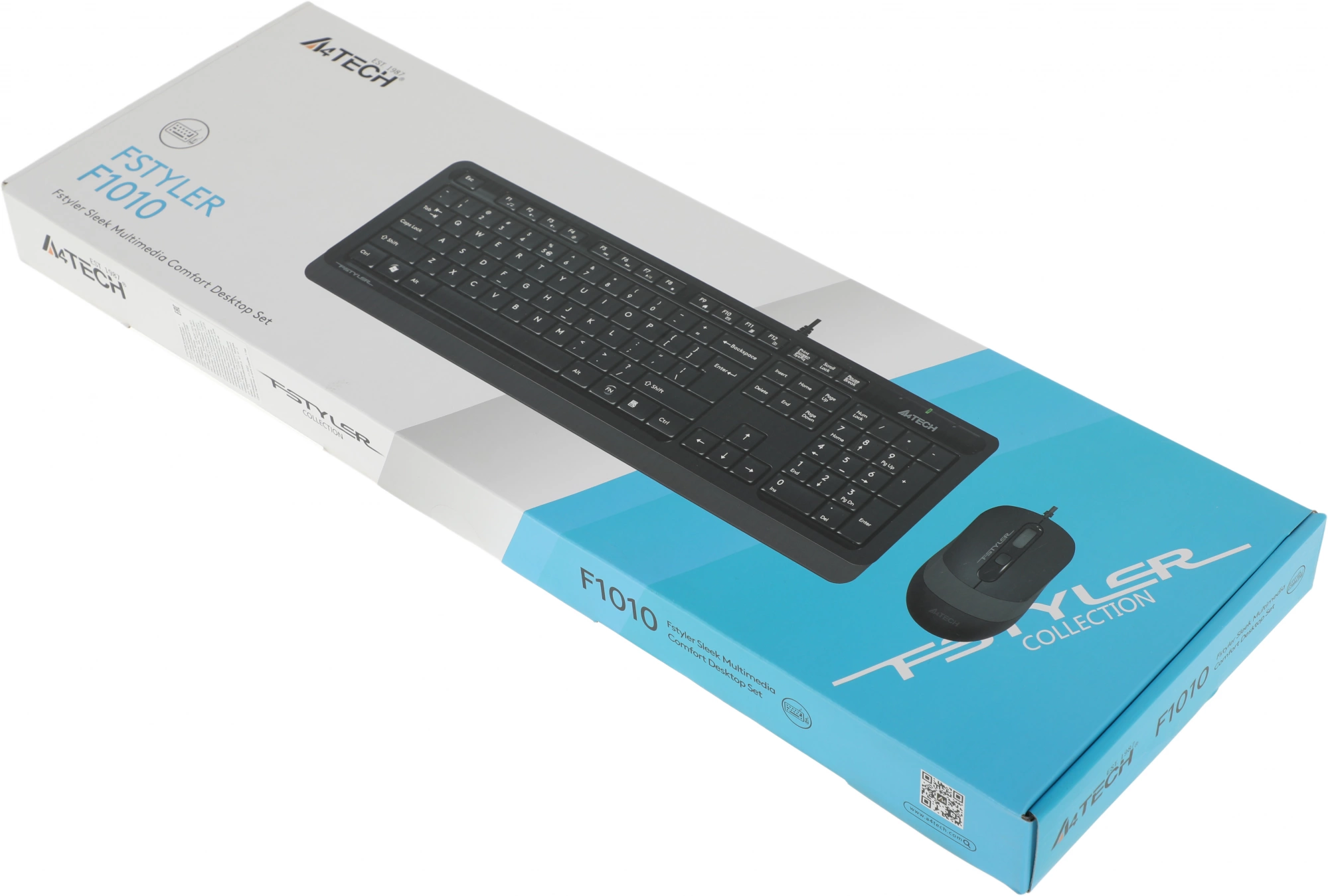 Клавиатура + мышь A4Tech Fstyler F1010 клав:черный/серый мышь:черный/серый USB Multimedia (F1010 GREY)