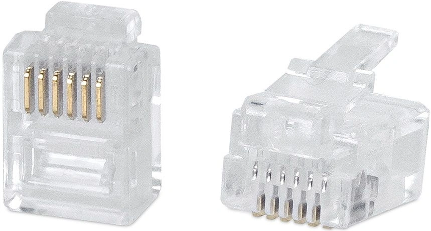 Коннектор Cabeus, RJ12(6p6c), кат. 5, неэкр., цвет: прозрачный