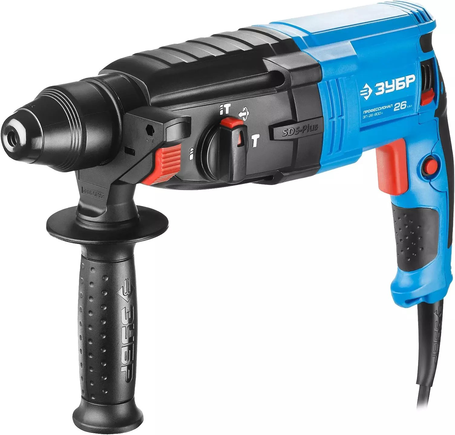 ЗУБР Перфоратор SDS-plus [ЗП-26-800 К] { реверс, горизонтальный, 3,0Дж, 0-1200об/мин, 0-4800уд/мин, 800Вт, кейс }