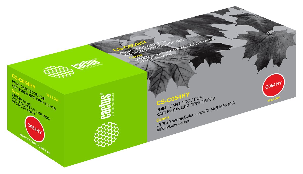 Cactus  Cartridge 054HY Картридж для Canon i-Sensys LBP-620/621/623/640/MF-640/641/642/643/644/645 (2300k) жёлтый