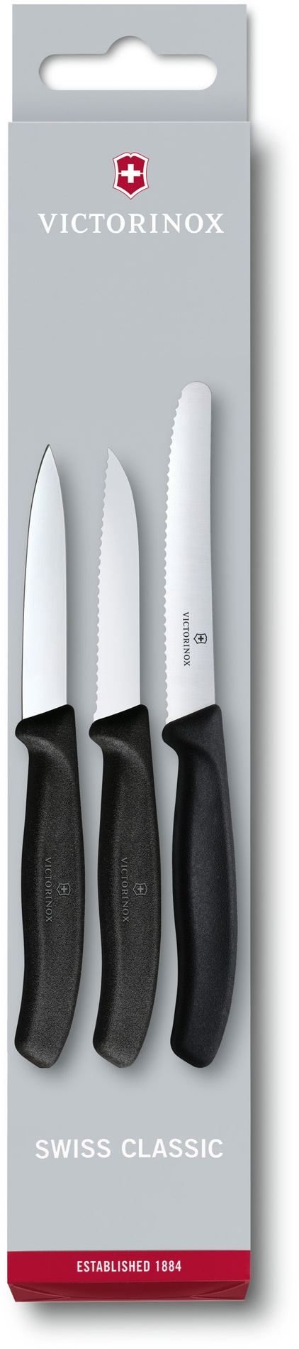 Набор ножей кухон. Victorinox Swiss Classic Paring 6.7113.3 компл.:3предм. черный европодвес