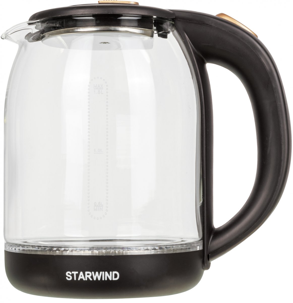 Чайник электрический Starwind SKG1052 1.8л. 1500Вт темно-коричневый/бронзовый корпус: стекло