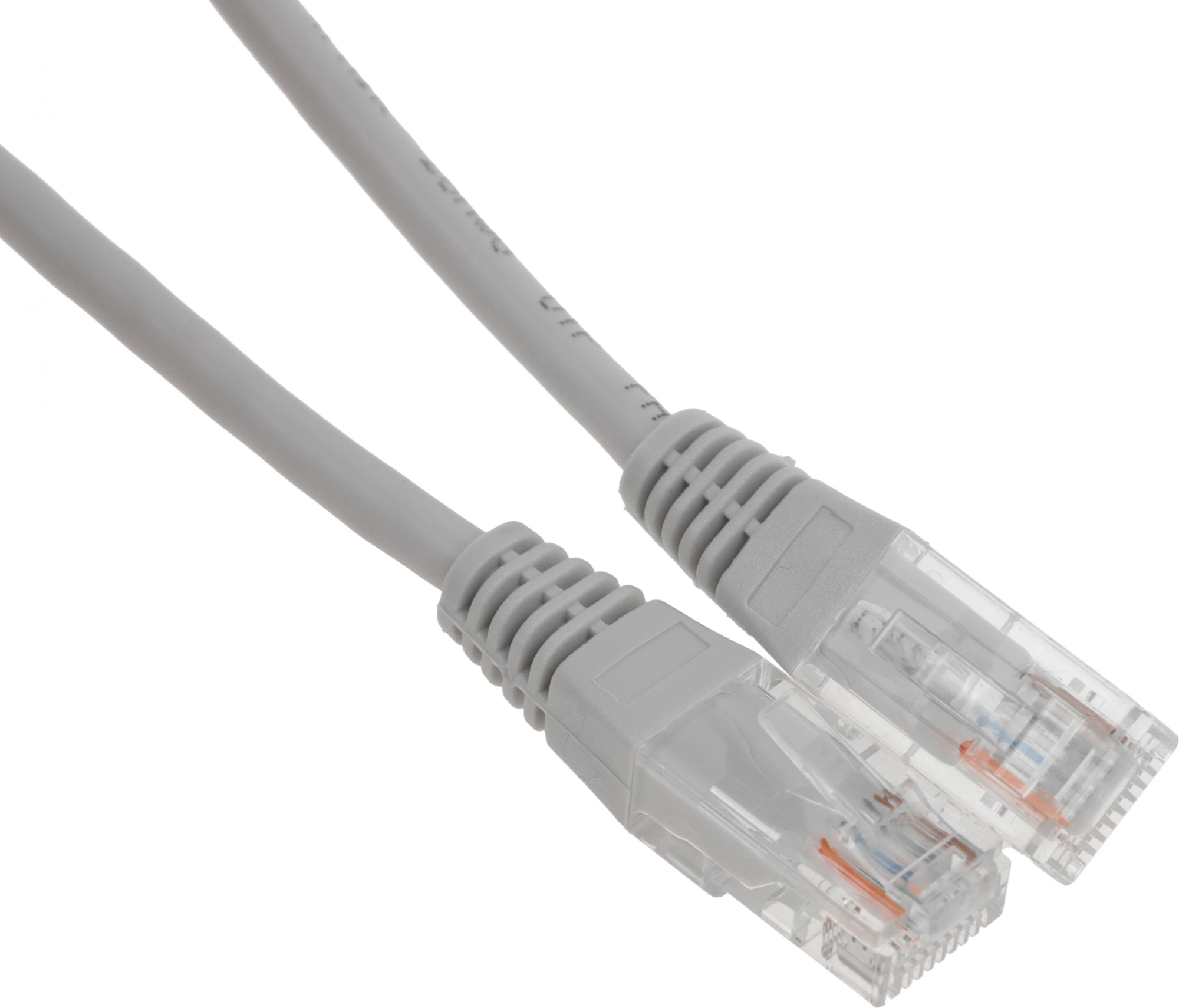 Патч-корд LANMASTER - TWT, UTP, кат. 5e, 2 x RJ-45, RJ-45 - RJ-45, ПВХ, серый, 0.3 м, с заливными колпачками, TWT-45-45-0.3-GY