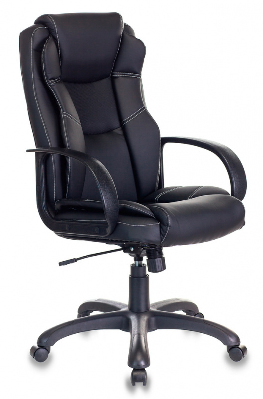 Кресло руководителя Бюрократ CH-839 черный Leather Black экокожа крестов. пластик