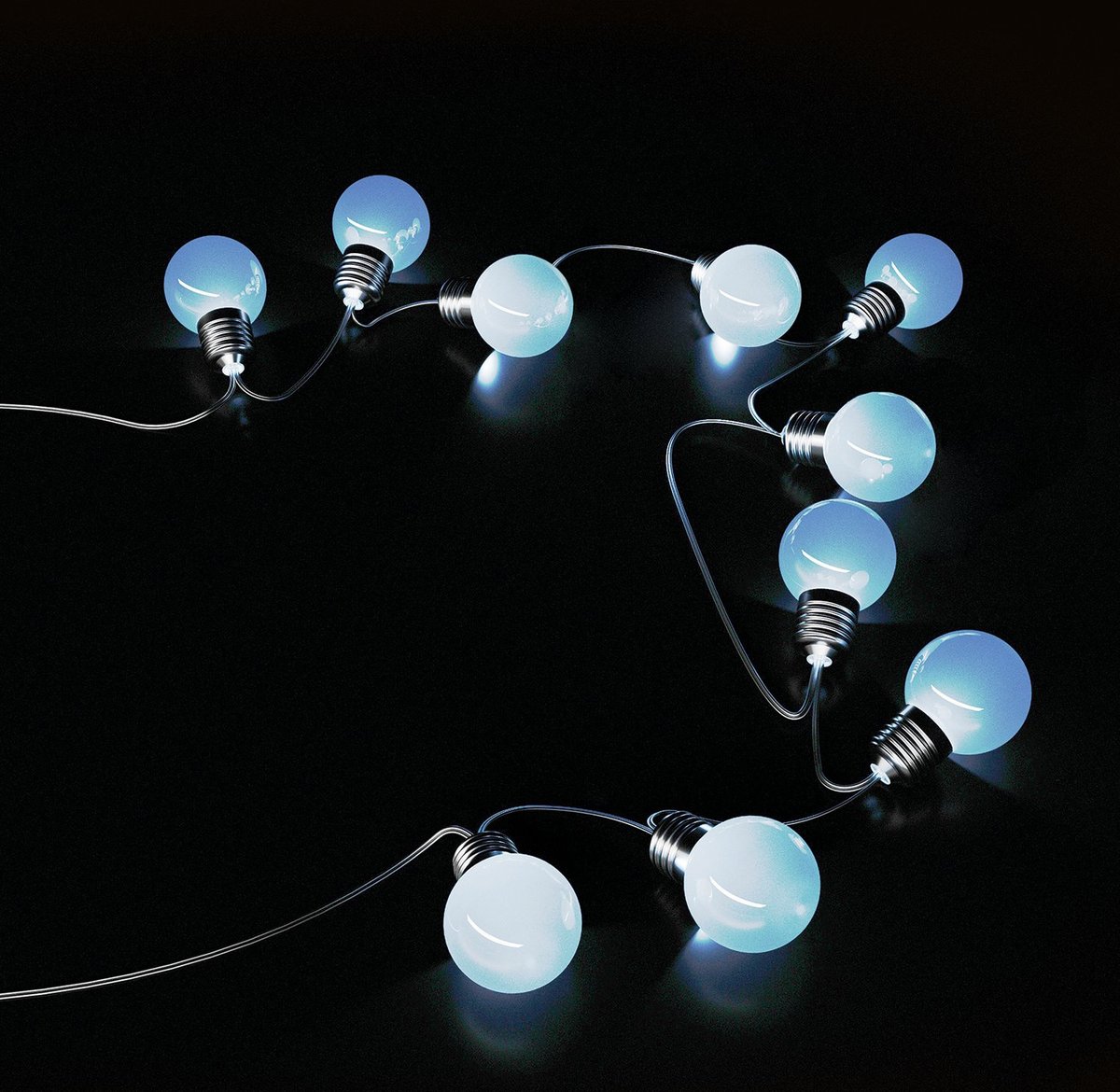 Гирлянда садовая на солнечной батарее 10 LED ламп Большие Шары белый свет Solar, 1/24