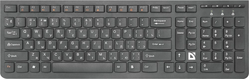 Клавиатура беспроводная DEFENDER UltraMate (УльтраМейт) SM-535 черный (USB, 108 клавиши) (45535)