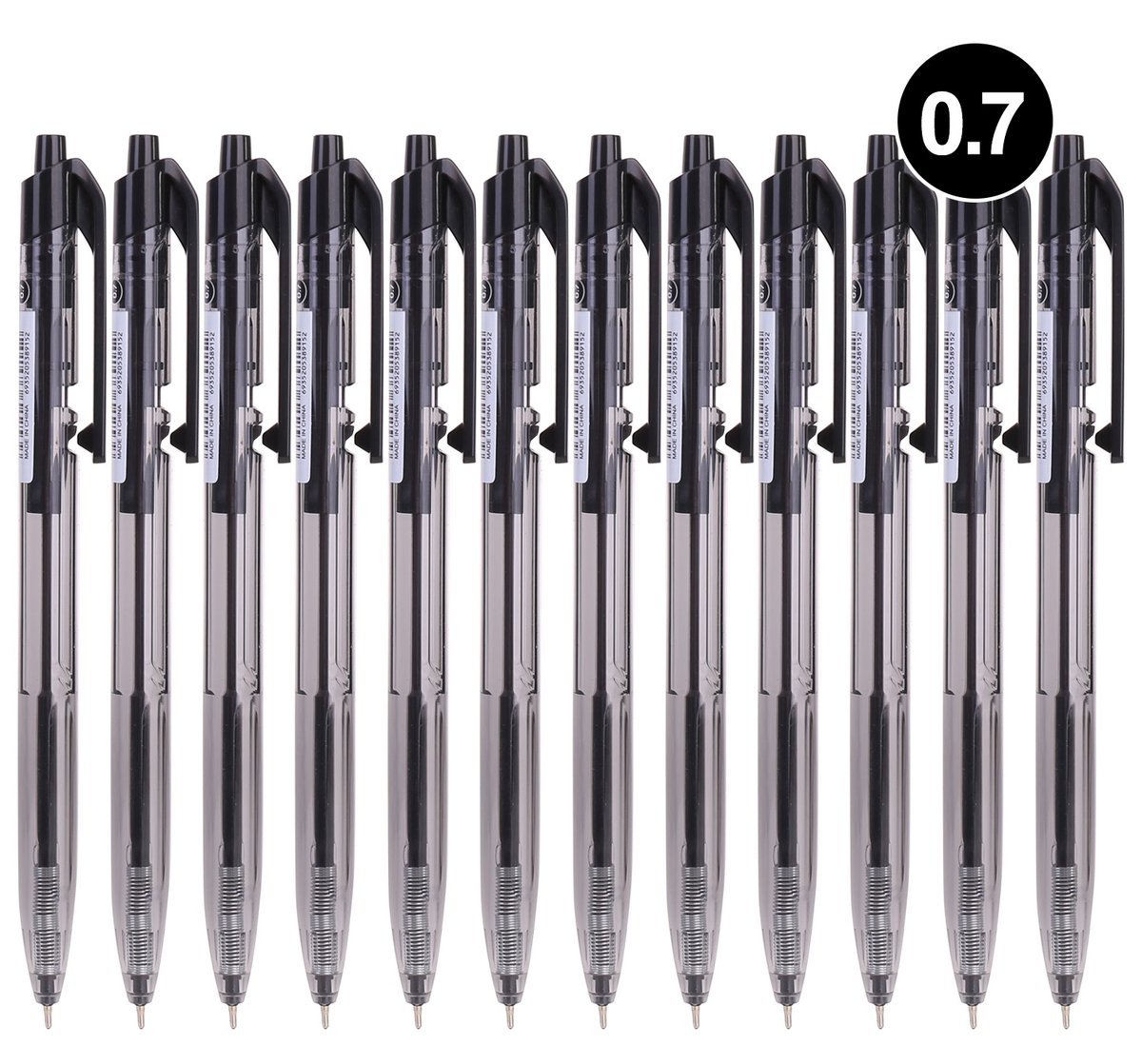 Ручка шариковая автоматическая Deli X-tream EQ02120 черный, d=0.7мм, черные чернила, сменный стержень, линия 0.4мм