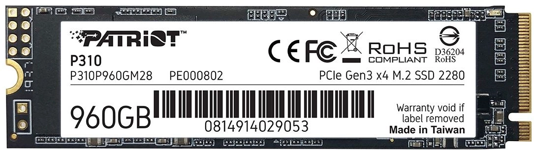 Накопитель SSD Patriot PCIe 3.0 x4 960GB P310P960GM28 P310  M.2  2280