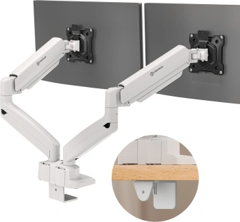 Кронштейн для мониторов Onkron G160 BW черный/белый 13"-32" макс.20кг настольный поворот и наклон верт.перемещ.