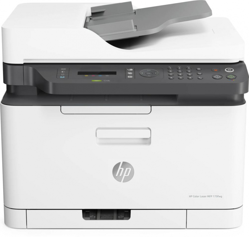 HP Color Laser MFP 179fnw(Pr/Scan(1200x1200)/Copier/Fax, A4, 4/18ppm, 600x600dpi, 128Mb, 1 лоток на 150л, АПД 40(15ppm), 2х строчный моно дисплей,цифровая клавиатура, 802.11b/g/n/LAN/USB, макс нагрузка 20000 стр/мес)(Замена SS256M) ( 4ZB97A )