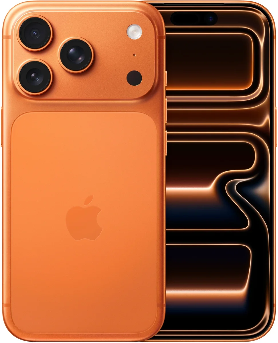 Смартфон Apple A3523 iPhone 17 Pro 256Gb оранжевый моноблок 3G 4G 1Sim 6.3" 1206x2622 iOS 26 48Mpix 802.11 a/b/g/n/ac/ax/be NFC GPS Protect