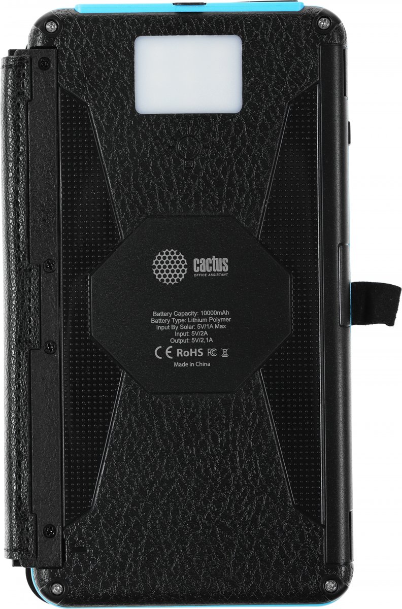 Портативный аккумулятор Cactus CS-PBFSPT-10000 10000mAh 3A 2xUSB солн.бат. черный