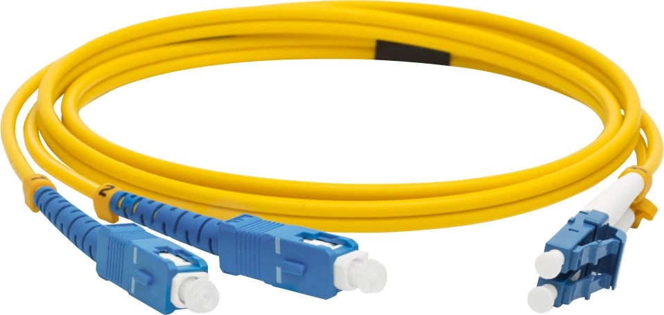 LAN-2LC-2SC/SU-5.0 Коммутационный шнур оптический Lanmaster Duplex SC/LC (UPC/UPC) OS2 9/125 LSZH Ø 3мм 5м цвет: жёлтый