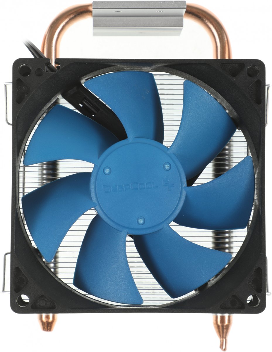 Устройство охлаждения(кулер) Deepcool Ice Blade 100 PWM Soc-AM5/AM4/1200/1700/1851 черный/синий 4-pin 15-29dB Al+Cu 100W 309gr Ret (DP-MCH1D8-IB100PWM)