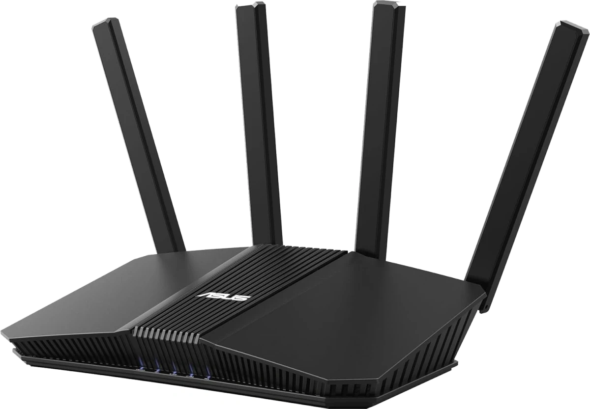 Беспроводной маршрутизатор Asus - RT-BE55, 2.4 и 5 ГГц, 2882Мб/с, IEEE 802.11 a/b/g/n/ac/ax/be, 4 x 1 Гб/сx RJ-45, 2.5 Гб/с, 4 antennas, Mesh, чёрный, RT-BE55