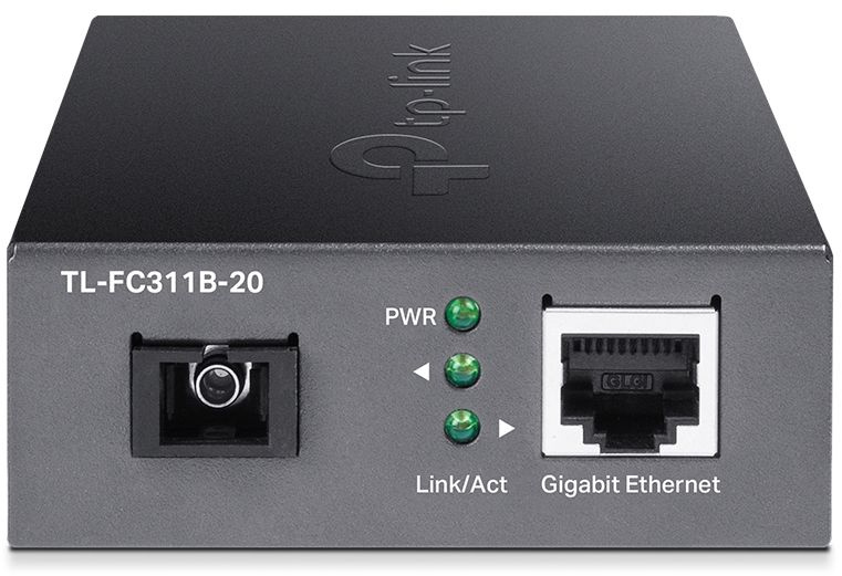 Медиаконвертер/ Gigabit WDM media converter, 9/125µm Single-mode Fiber, 1 SC Fiber port, 1 100/1000Mbps RJ-45 port, wave length 1310nm/1550nm