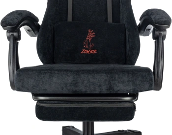 Кресло игровое Zombie Wibe черный Light-20 с подголов. крестов. пластик подст.для ног