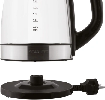 Чайник электрический Scarlett SC-EK27G19 2.2л. 2200Вт черный/серебристый корпус: стекло/металл/пластик (EK27G19)