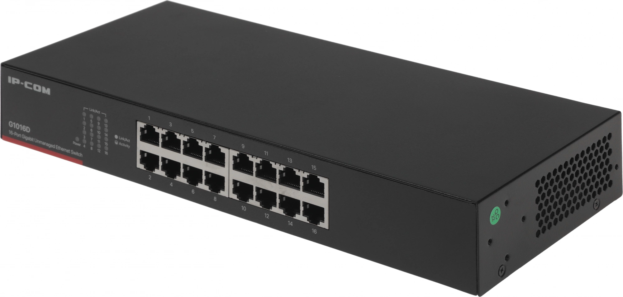 IP-COM G1016D Коммутатор неуправляемый, 16 портов, 16x1 Гбит/с, установка в стойку 13, металлический