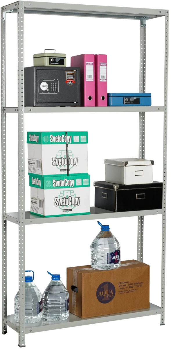 Стеллаж Практик MS Standart 160KD/70x30/4 пол.:4 разборная 1600x700x300мм серый (S24099023402)