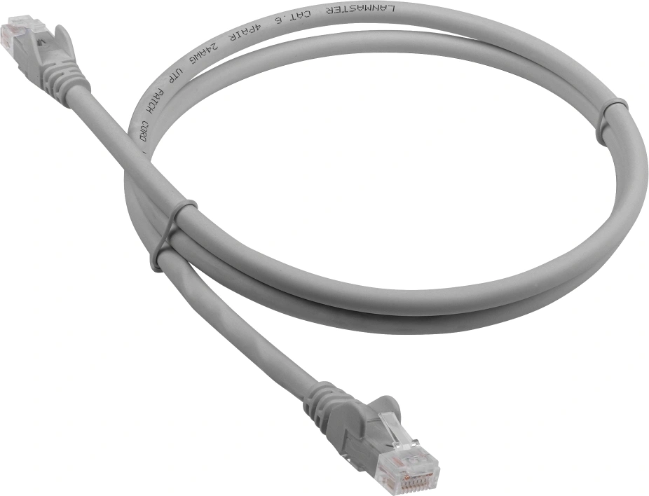 Патч-корд Lanmaster LAN-PC45/U6-0.3-GY UTP RJ-45 вил. кат.6 0.3м серый LSZH