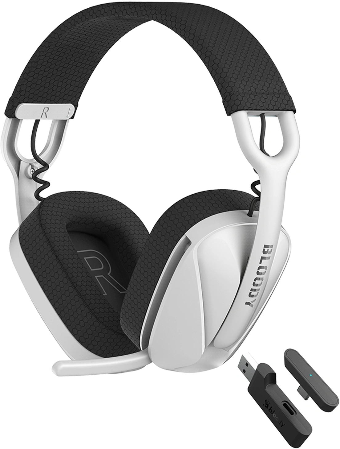 Наушники с микрофоном A4Tech Bloody GR285 белый 1.5м мониторные BT/Radio/3.5mm оголовье