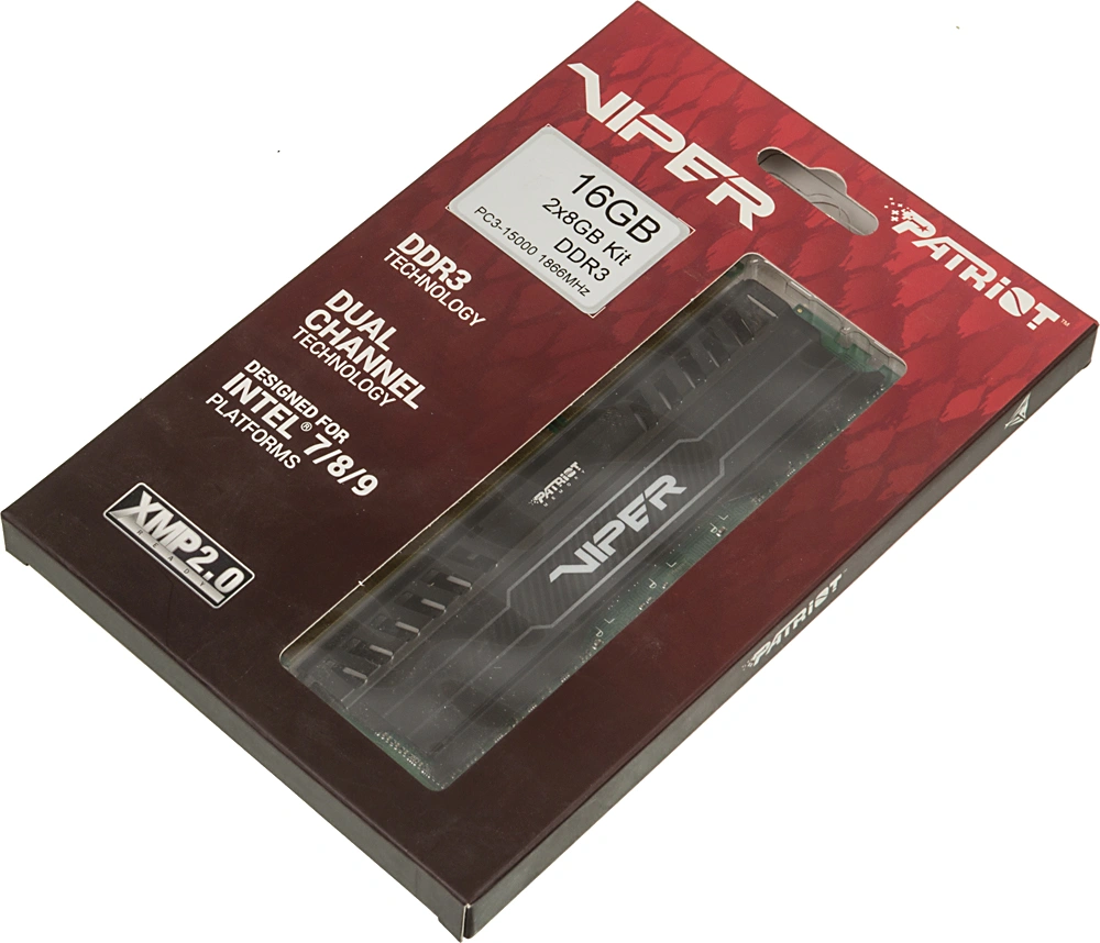 Память DDR3 2x8GB 1866MHz Patriot PV316G186C0K Viper 3 RTL Gaming PC3-14900 CL10 DIMM UDIMM 240-pin 1.5В dual rank с радиатором Ret