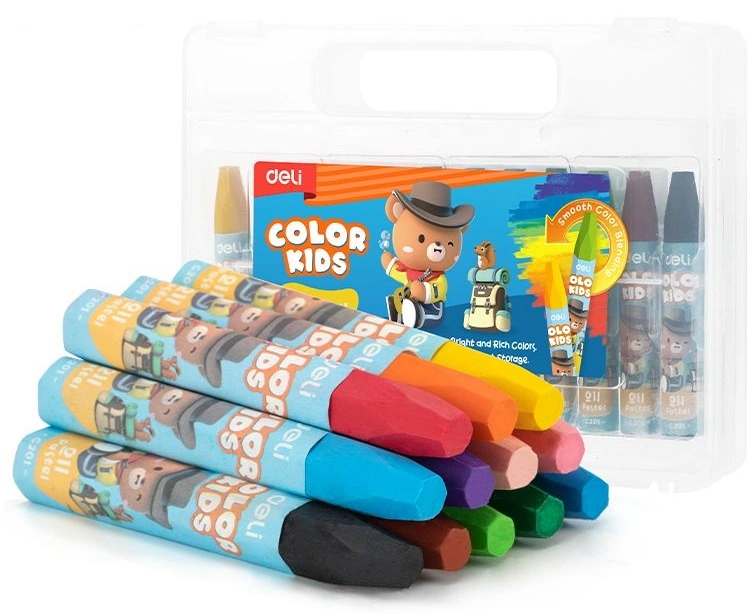 Масляная пастель Deli EC20104 Color Emotion шестигранные 12 цветов, пластиковая коробка