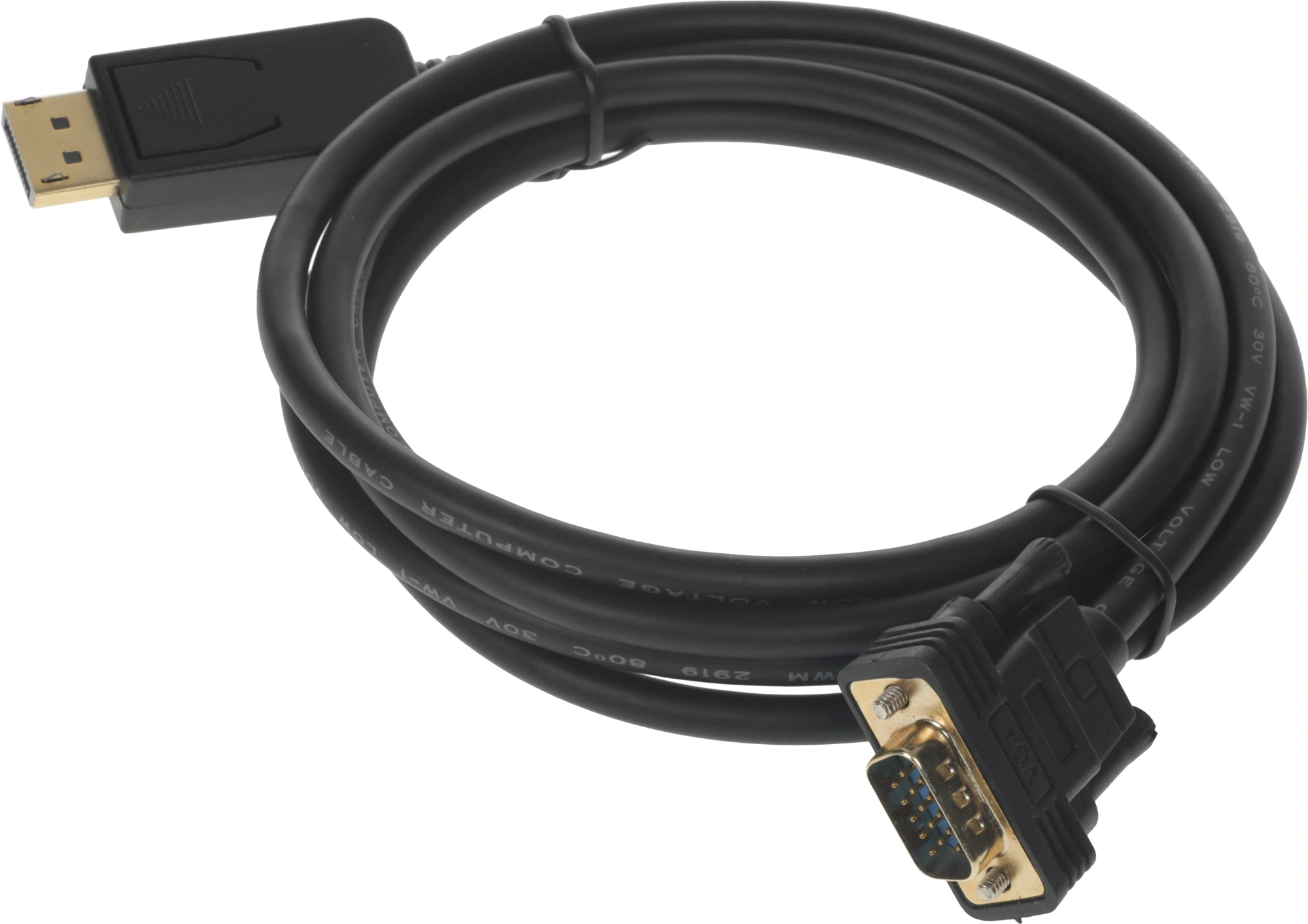Кабель аудио-видео Buro 1.1v DisplayPort (m)/VGA (m) 2м. Позолоченные контакты черный (BHP DPP_VGA-2) (1147206)